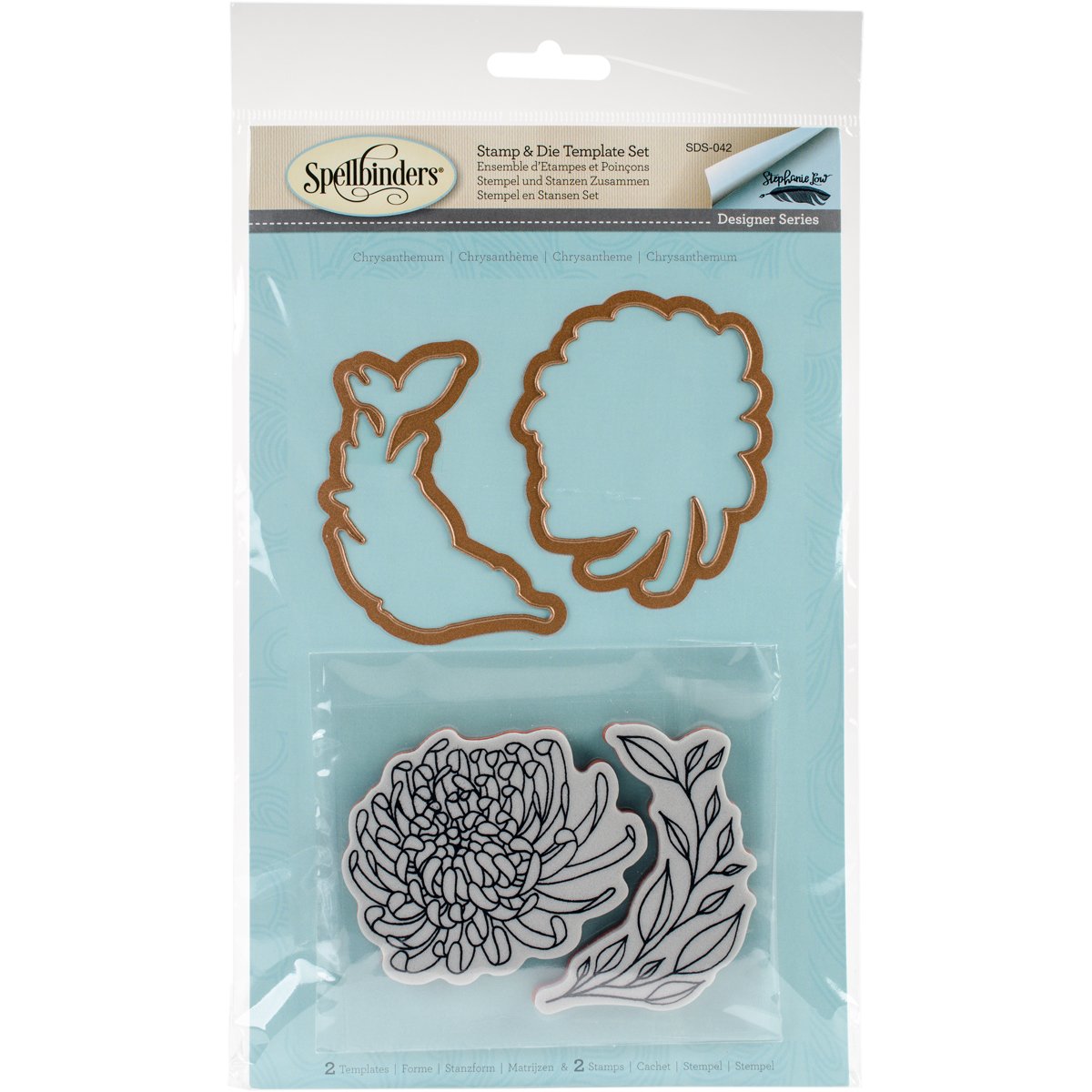 Spellbinders "Chysanthemum" Stamp and Die Set, Multi-Colour