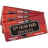 Trader Joe's 72% Cacao Belgian Dark Chocolate Bars (1 Pack of 3)