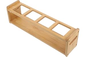 Veemoon Wooden Condiment Bottle Rack 500ml Spice Storage Holder Kitchen Oil Vinegar Shelf Organizer