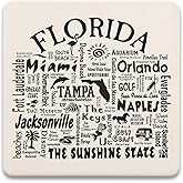 CoasterStone Florida Drink Coasters, Slightly Oversized at 4.25" Wide