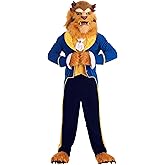 Adult Beast Costume | Disney Beauty and the Beast Men's Mouth Mover Full Head Mask | Dressed To Impress Blue Suit Outfit