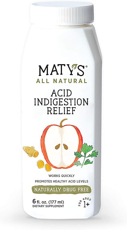Amazon Com Maty S All Natural Acid Indigestion Relief 6 Fl Oz maty s all natural acid indigestion relief 6 fl oz eases heartburn reflux
