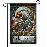 FLAGMEUP8386 Air Force Garden Flag – 12x18 in Double Sided Military Veteran Tribute Flag with Eagle Jet USA Design – Indoor Outdoor Patriotic Decor for Home, Porch & Yard