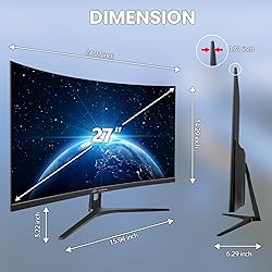 CRUA 27" Curved Monitor, FHD(1920x1080P) VA