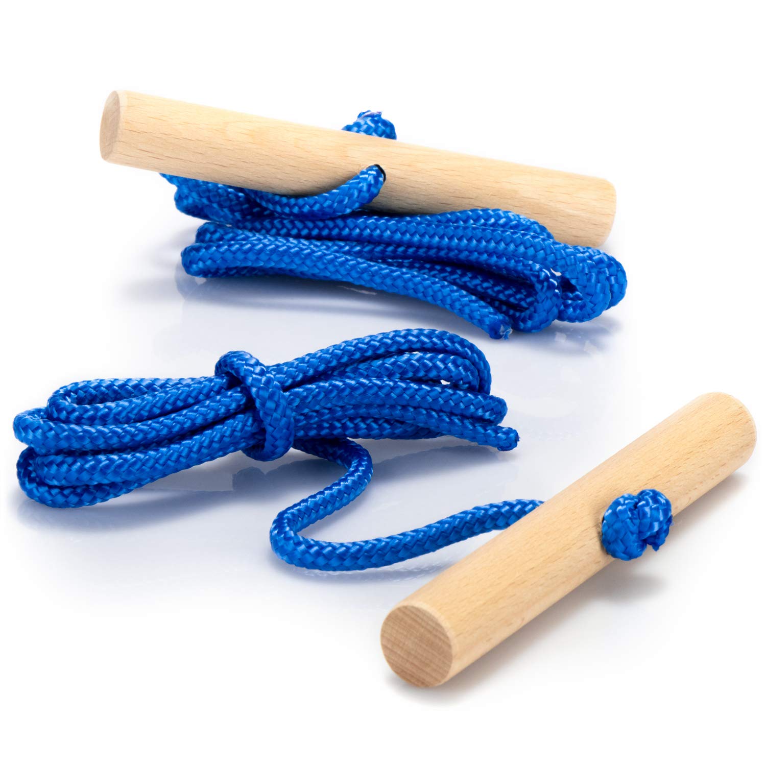 COM-FOUR® 2x sledge leash with wooden handle, toboggan accessories, pull rope for sledges, tricycles or other children's vehicles, Premium Made in Germany!