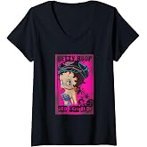 Women's Betty Boop Red Hot Biker Betty V-Neck T-Shirt