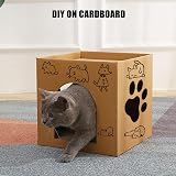 Septillar Cat Cardboard House with Scratcher Pads 30x30x30cm view 4