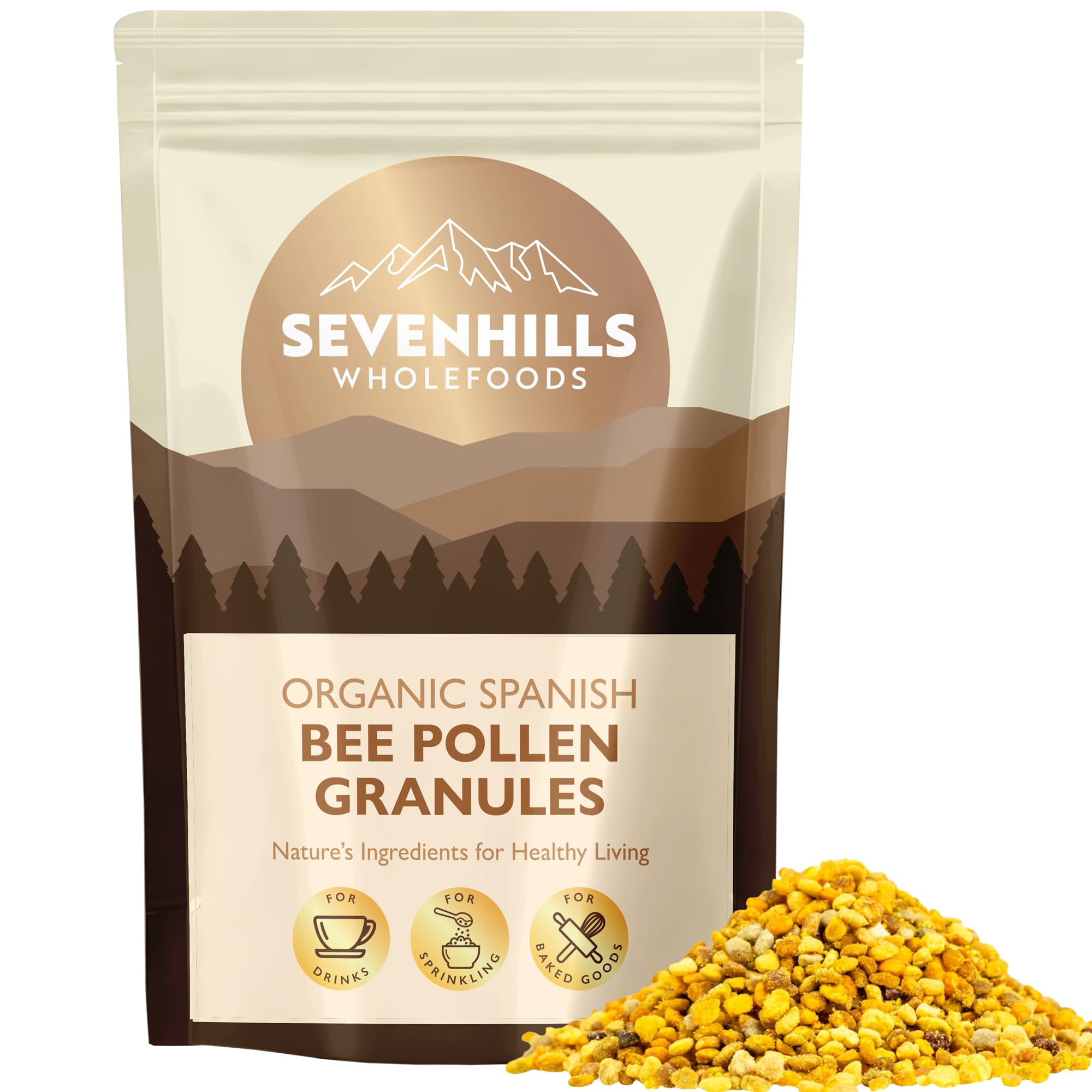 Sevenhills Wholefoods Organic Spanish Bee Pollen Granules 200g, Raw, Ethically Harvested