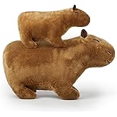 EVOLVEOVER Capybara Stuffed Animal,2Pcs Stuffed Capybara Plush Toy,Capybara Plushie Gifts(1Pc 7.8inch + 1Pc 11.8inch)