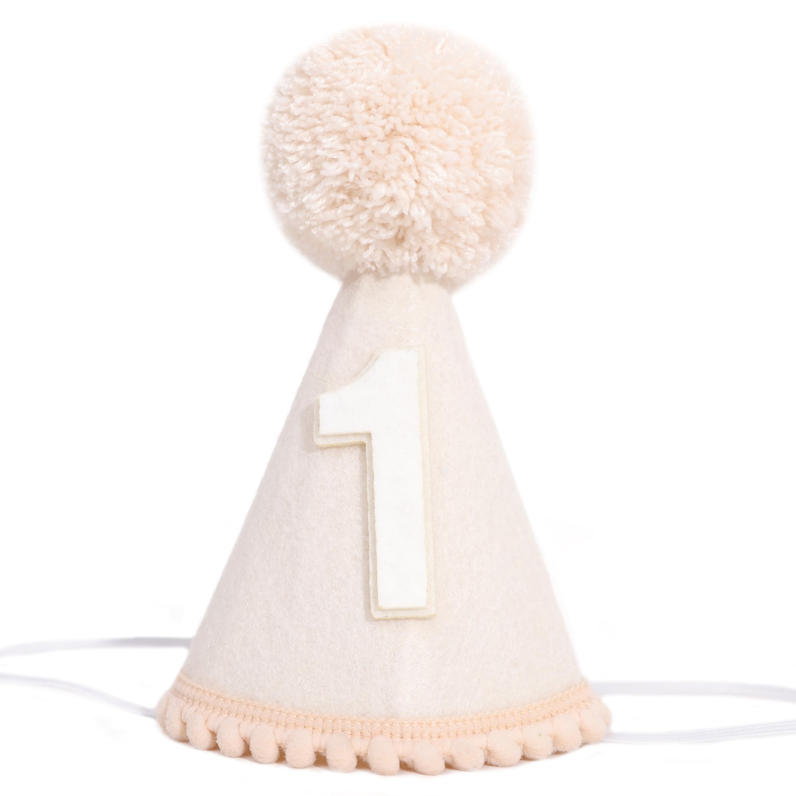 Photo 1 of SYESQL Baby 1st Birthday Hat - One Birthday Crown Hat, First Birthday White Hat, Cake Smash Party Hat for Baby,1st Birthday Crown (Baby 1st Birthday Cone Hat)