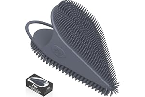 Avilana Silicone Face Scrubber- Dual Sided Manual Facial Cleansing Brush -Face Scrubber and Exfoliator- Deep Cleansing for All Skin Type (Gray)
