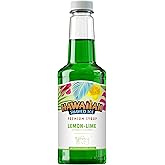 Hawaiian Shaved Ice Lemon-Lime Syrup - Nut Soy Dairy Free - Flavor Fluffy & Crunchy Snow Cones - Shelf Stable - Makes 8 Servi