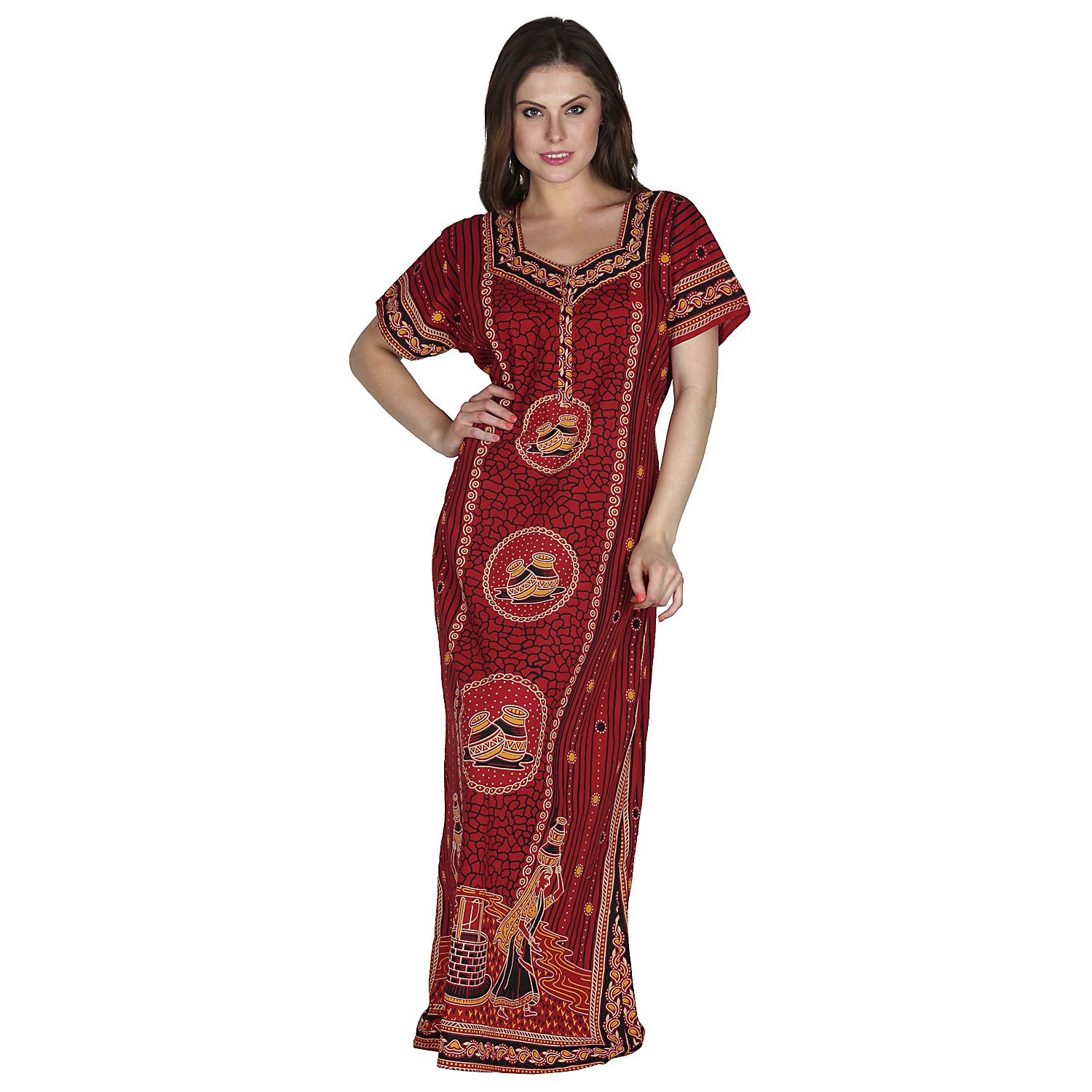 secret wish women's cotton red nighty, nightdress