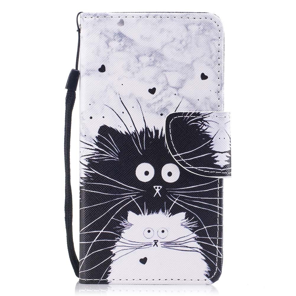 Aeeque Animali Custodia iPhone 5S Cover Flip Portafoglio PU Pelle Slot per Schede Magnetico