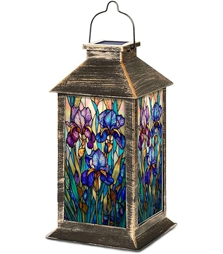 Amazon.com: Solar Lantern Vibrant Coral Pirate Ship Stained Glass