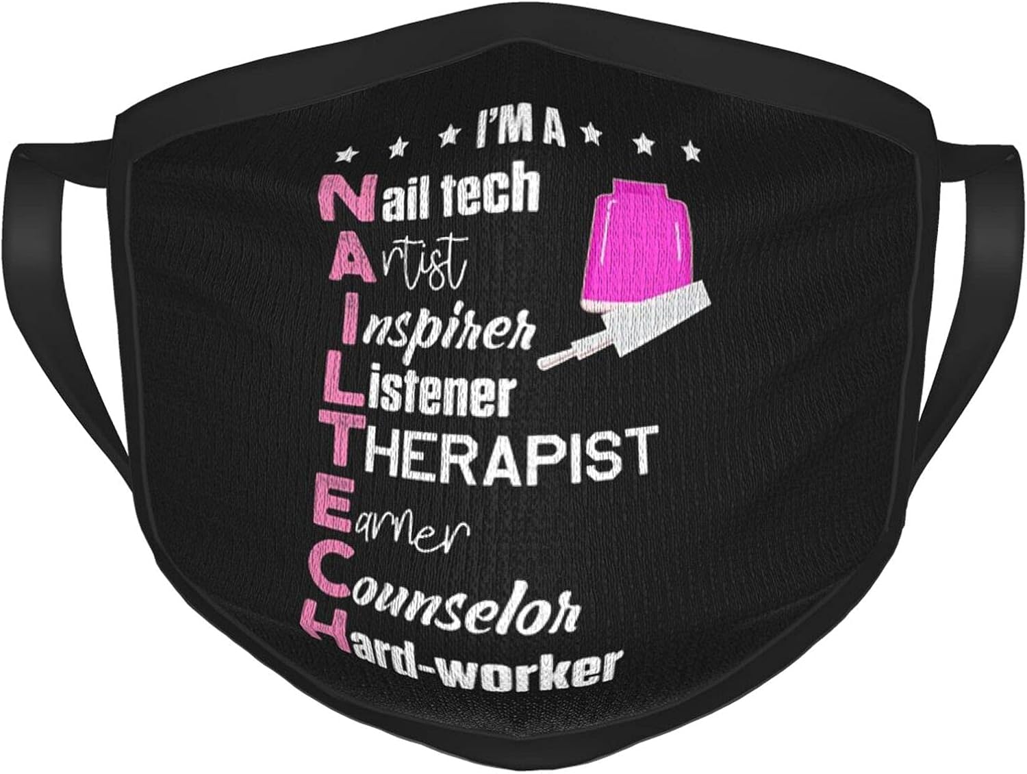 Nail Technician Counselor Nail Tech Artist Adult Black Border Masks Windproof