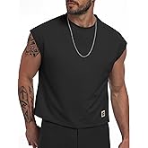 Vssjavun Mens Crop Top Cap Sleeve Oversized Shirt Gym Tank Tops Cropped T Shirts Crewneck Pullover Tee