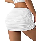 Avidlove Women Skirt Ruched Bodycon Double Layer Club Casual Mini Skirt