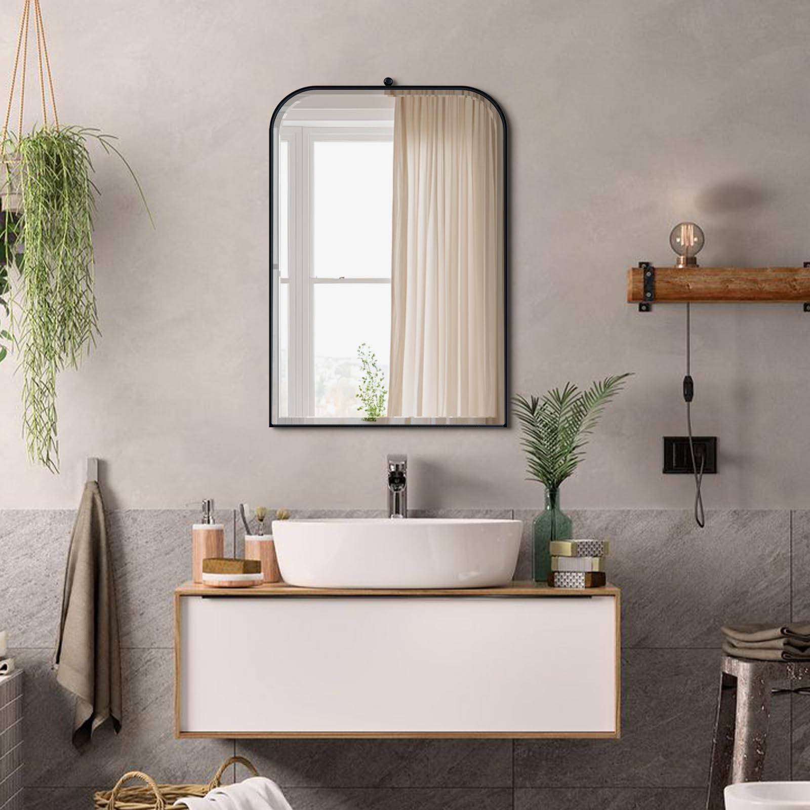 POZINO Beveled Bathroom Mirror, 20