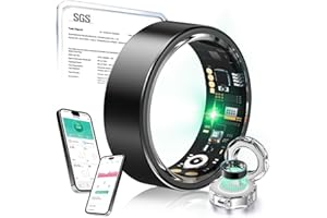 MSDQQTIY New Upgraded Smart Ring for Women【JZ5.0 Chip & 0 Measurement Error】 IP68 Waterproof | Smart Rings for Men (Black, 11#)