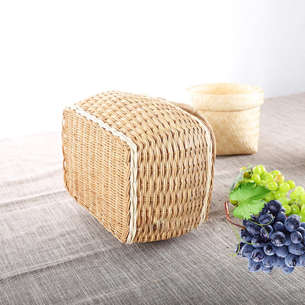 Cestino Da Picnic In Vimini Con Doppio Coperchio - Elegante E Pratico Per Escursioni - Foto 9
