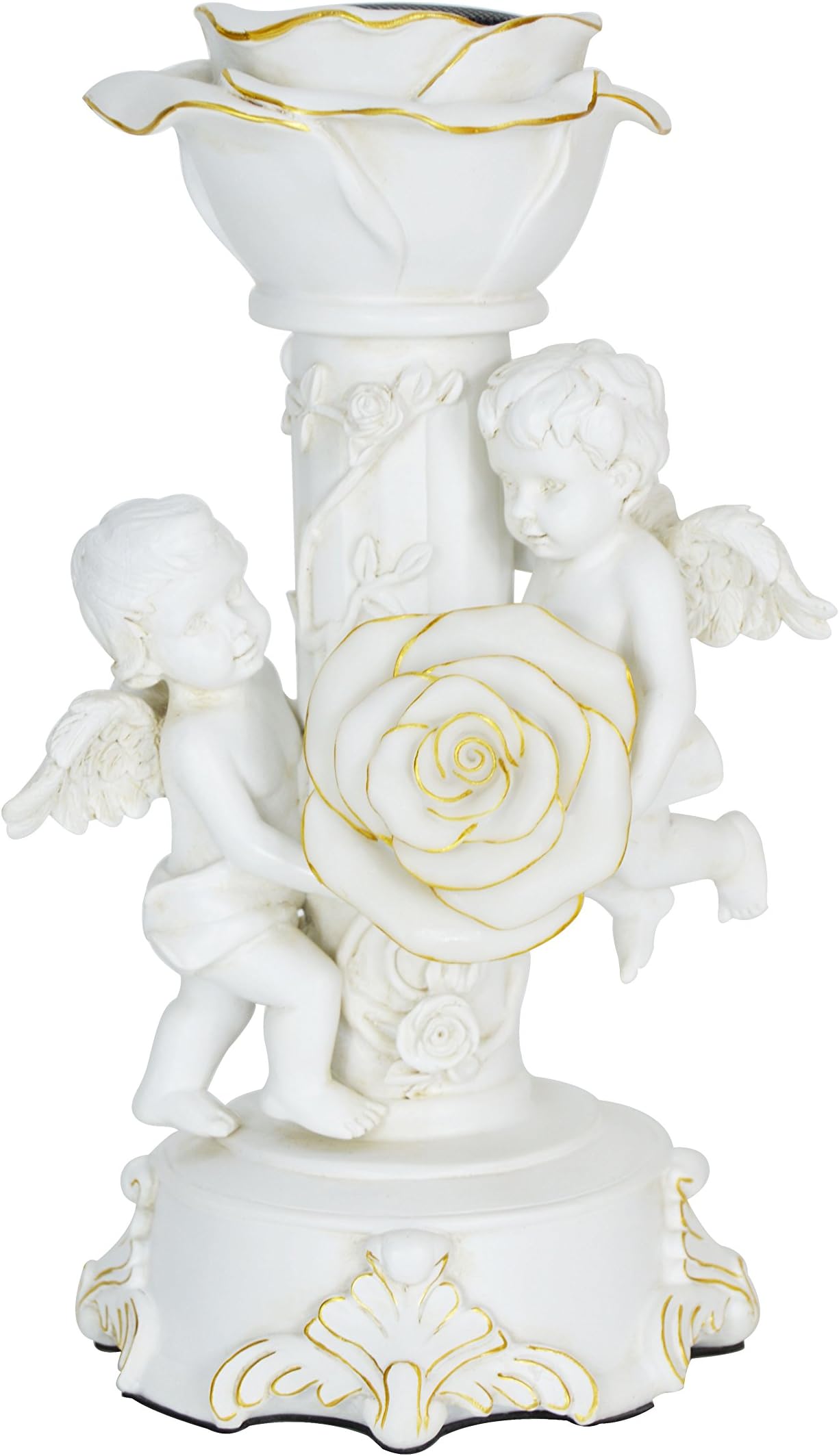 HOMESHINE Resin Cherub Statue Bluetooth Speakers with Night Lights HD Sound and Bass