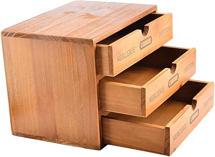 Mini Desk Organizer Lingxuinfo 3 Drawer Wooden Storage Chest Box