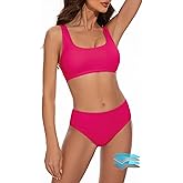 Beautikini Period Swimwear Two Piece Menstrual Leakproof Sporty Bikini Sets Bathing Suit Period Swimsuit for Teen Girls