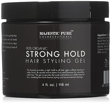 Buy Natural Strong Hold Hair Styling Gel From Majestic Pure For