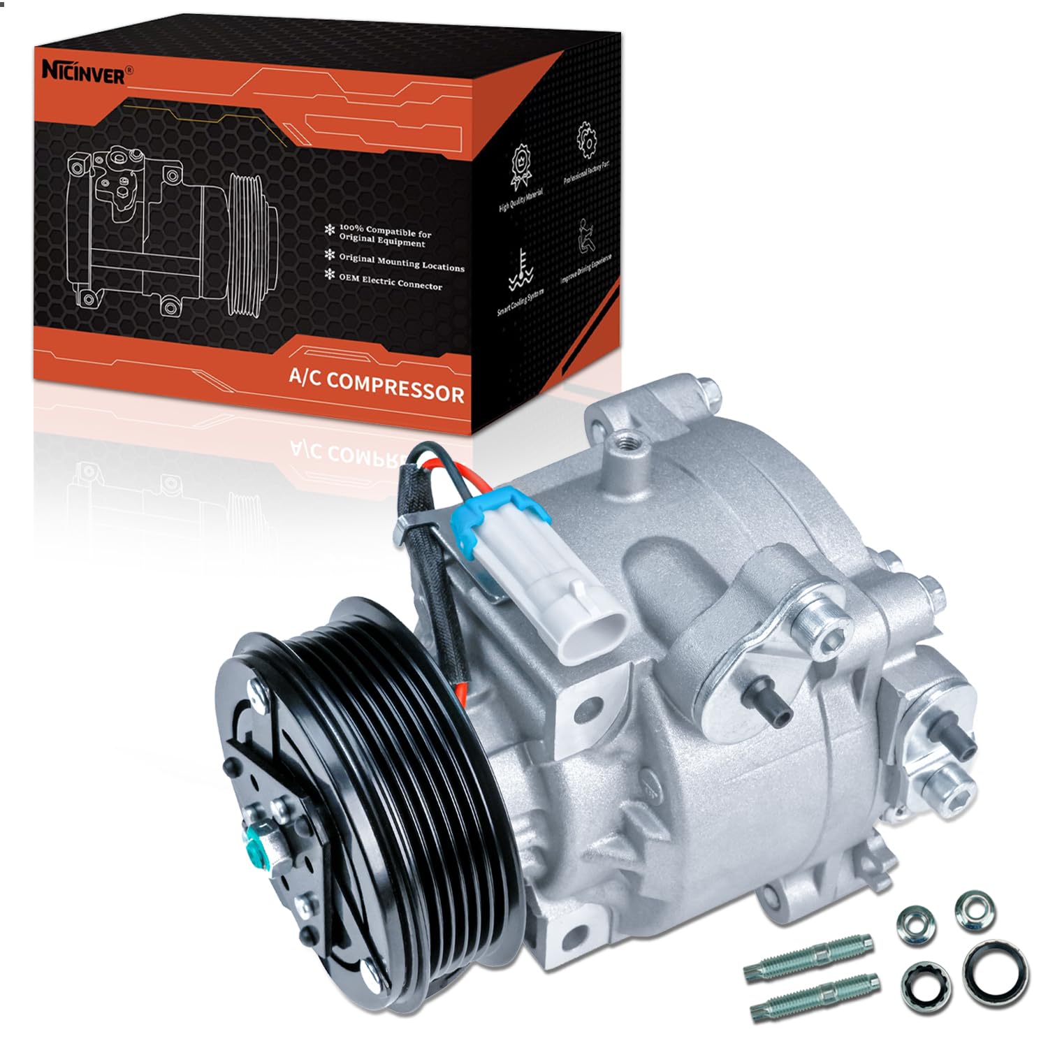 Photo 1 of AC Compressor with Clutch Fit for CO 22301C for Chevrolet Trax 2013-2022,for Chevrolet Sonic 2013-2020,for Buick Encore 1.4L 2013-2022