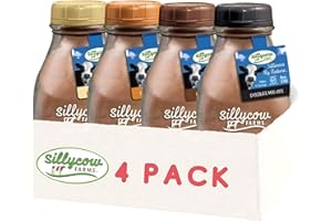 SILLY COW FARMS SillyCow Farms Hot Chocolate Variety Pack - Marshmallow Swirl, Chocolate Chocolate, Chocolate Truffle, Chocolate Moo-Usse | Pure Cocoa Delight (16.9 oz Glass Jars Pack of 4)