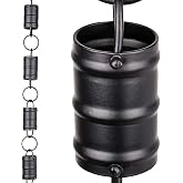 Rain Chains for Gutters, 8.5 Ft Black Aluminum Tri-Stripe Gutter Chain