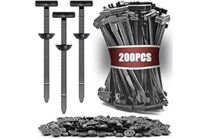 200Pcs Nylon Universal Cable Tie Buckle - Heavy Duty Self-Locking Push Pin Design with Button, UV Resistant Fasteners for Car