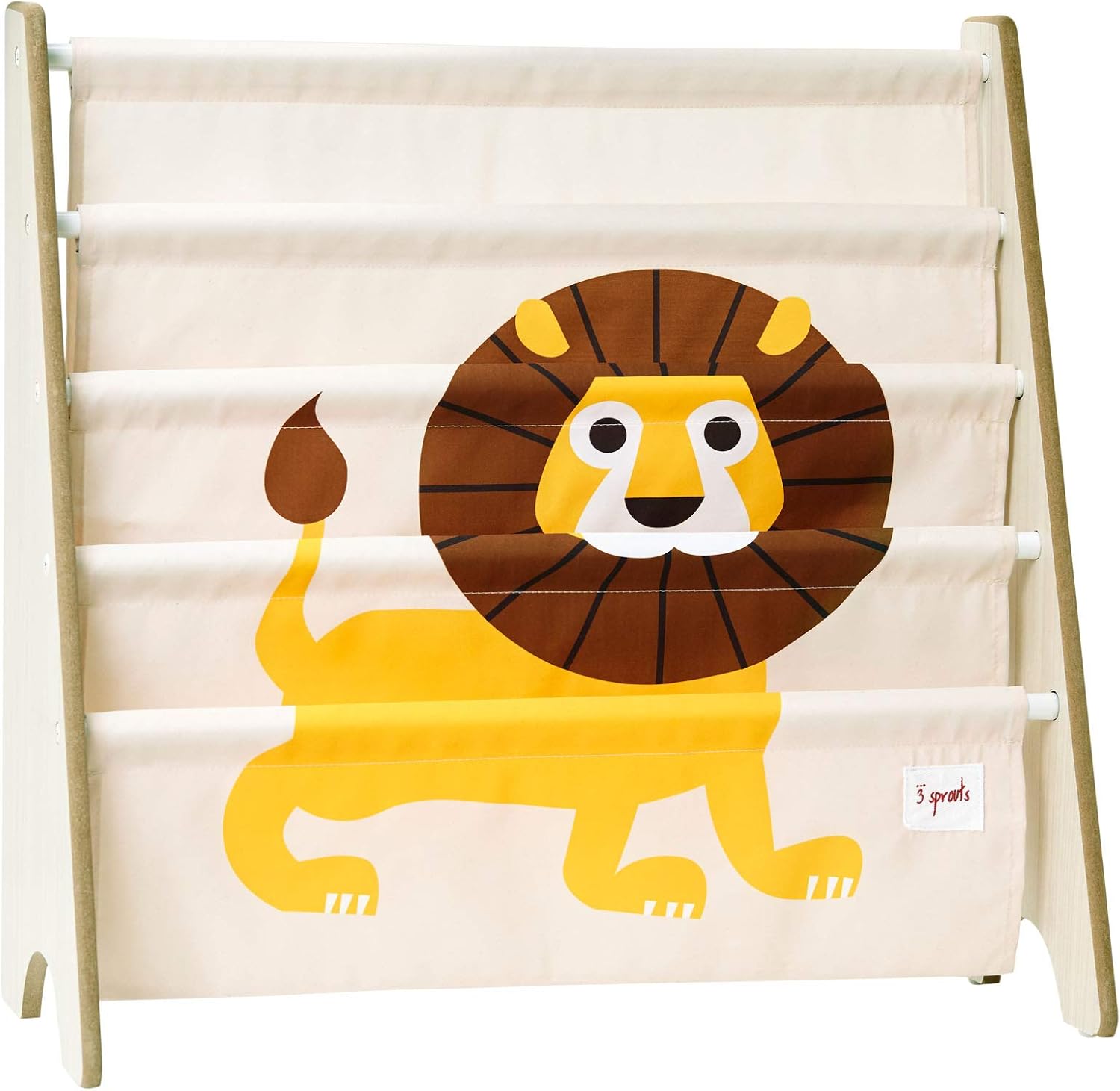 3 Sprouts Children's Book Rack - Space-Saving Kids Bookshelf and Bookcase - Perfect for Children's Room and Nursery Storage, Lion