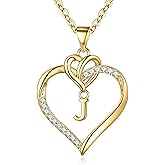 STORUP Valentines Gifts for Her Teen Girls - Heart Initial Necklaces for Women Girls, 14K-Gold-Plated CZ Initial A-Z Heart Necklaces for Teen Girl Jewelry Valentines Gifts for Women Mom Wife Sister