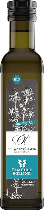 Ölmühle Solling Schwarzkümmelöl - UNGEFILTERT - kaltgepresst – 250ml - BIO