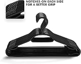 KEPLIN 30 Pack 5 in 1 Hangers Plastic Coat Hangers Space Saver Black view 5