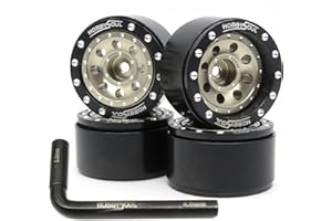 hobbysoul Adjustable Offset 1.0 Beadlock Wheels, Heavy 1.0 RC Wheels Weight 21g/Rim for 1/18 Traxxas TRX4M & 1/24 Axial SCX24 90081 Crawler, (4-Pack)
