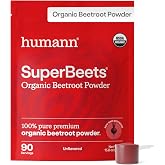 HumanN SuperBeets USDA Organic Beet Root Powder, Unflavored, 90 Servings | Source of Dietary Nitrates, Non-GMO, Easy to Mix in Water, Smoothies, Beet Powder Dietary Supplement with Nitric Oxide