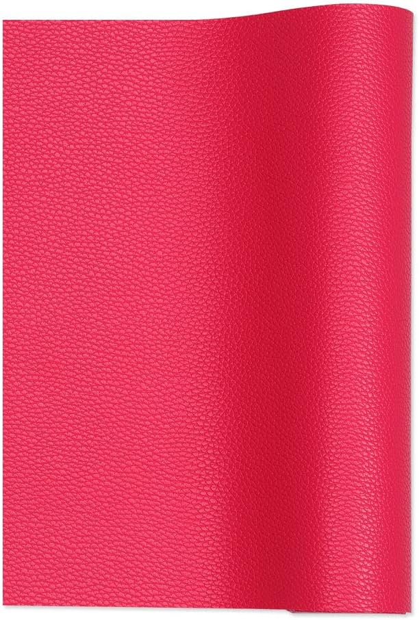 Meneng Faux Leather Fabric Sheet Solid PU Synthetic Leather Perfect for Earrings Hair Accessories Bow Shoes DIY Craft Projects,9''x53''(23x135cm) (Plum red)