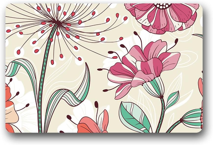 Forheart Equinox Flowers Doormat Rubber Non-Slip Personalized Doormat for Indoor and Outdoor (23.6"x 15.7")