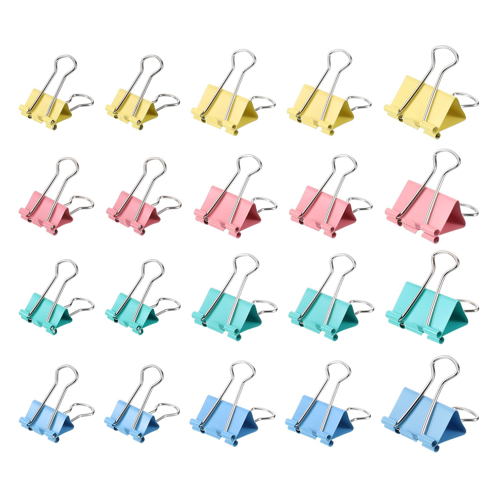 M&G Binder Clips 3 Different Sizes, 42 Pcs Small Binder Paper Clip Bag Clips Pocket Clip Office Supplies for Organizing Documents and Papers, Mix Colors