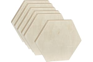CREGUGUA Unfinished Wooden Panels for Painting, Blank Wood Hexagon Framed Boards for Crafting Art Pouring (10x11.6 in, 6 Pack)
