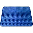 Apostrophe Games Building Block Base Plates for Large Blocks 15" x 10" Blue Baseplate, Compatible with Major Brands, STEM Learning, Ages 3+