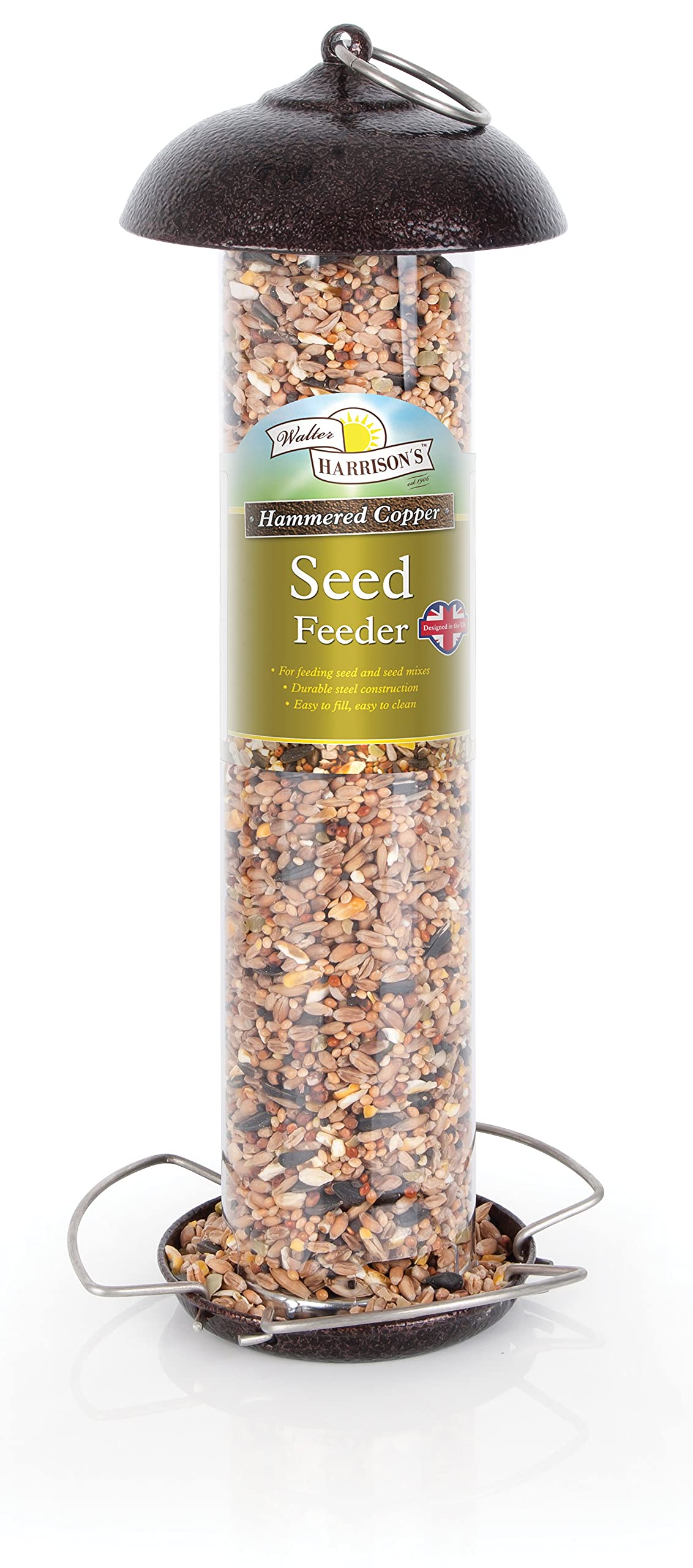 Walter Harrison's Hammered Copper Wild Bird Hanging Seed Feeder - 30 cm — image 1
