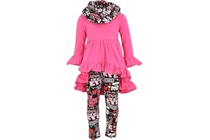 Unique Baby 3 Piece Girls Outfit with Top Legging and Scarf Toddler Girls' Clothing Sets