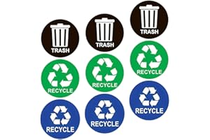 Bothyi 9 Pieces Recycle Stickers for Trash Can Decals 5" Recycle Trash Stickers Combo for Office Public Space Indoor Garbage