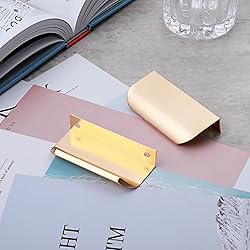 Malimali 5 Pack Gold Finger Edge Pulls for Cabinets