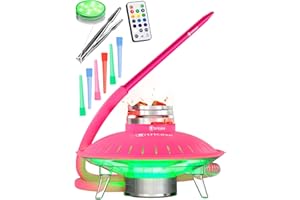 TRICASE 1 Hose Hookah Set With Everything - UFO Pink Hookah Set 1 Hose Hookah - Shisha Hookah Set with Hookah Charcoal Holder & Amazing Led Light Remote & Big Black Silicone Hookah Bowl - Mini Hookah Set