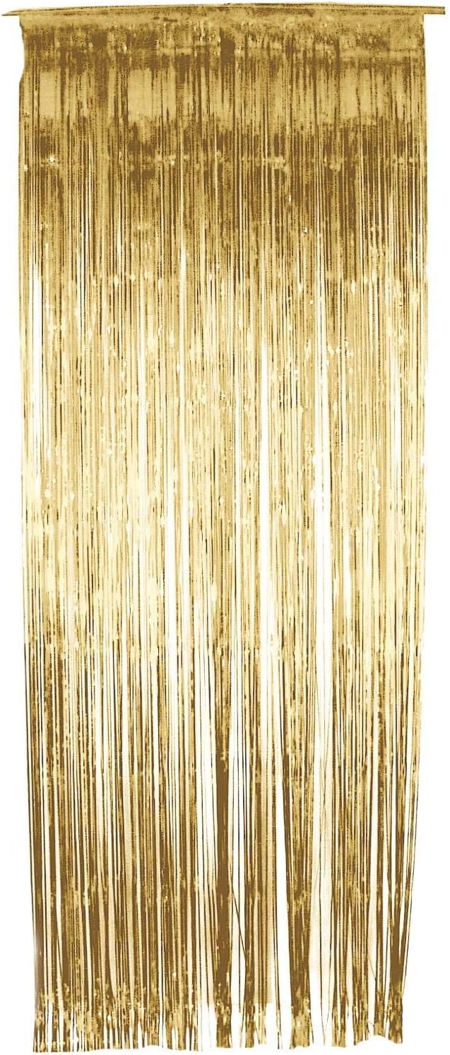 Shimmer Curtain, Metallic Gold, 91cm x 244cm, W 2.8" x L 2.8" (1 Panels)